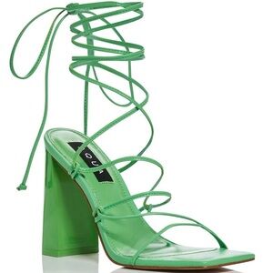 Aqua NWOT Green Lace Up Sandals